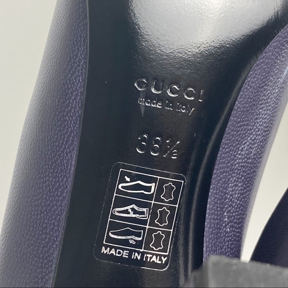 Gucci Classic Leather Round Toe Pumps Heels - Picture 13 of 14